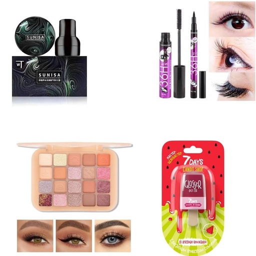 5 In 1 Makeup deal (Sunisa foundation, Eyeliner, Mascara, Lipgloss, & Eyeshadow Palette)
